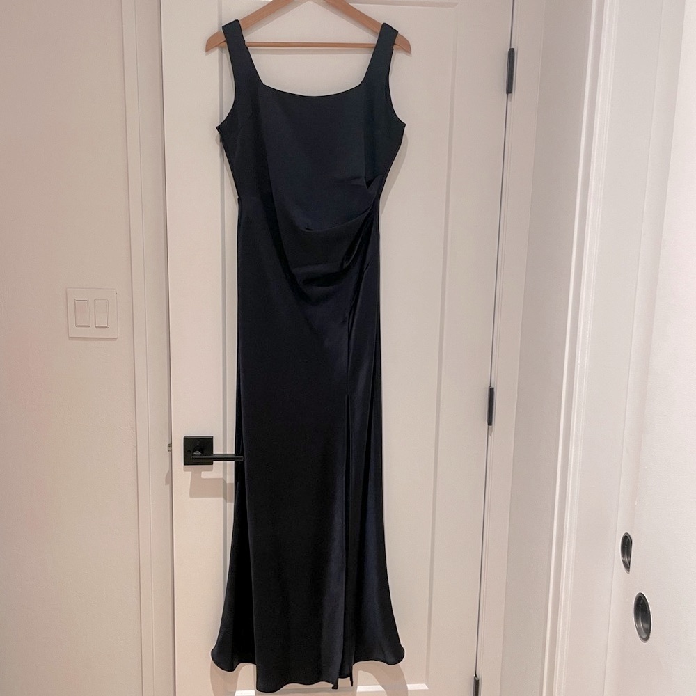 BEC & BRIDGE maxi navy satin dress